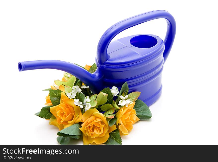 Blue watering can