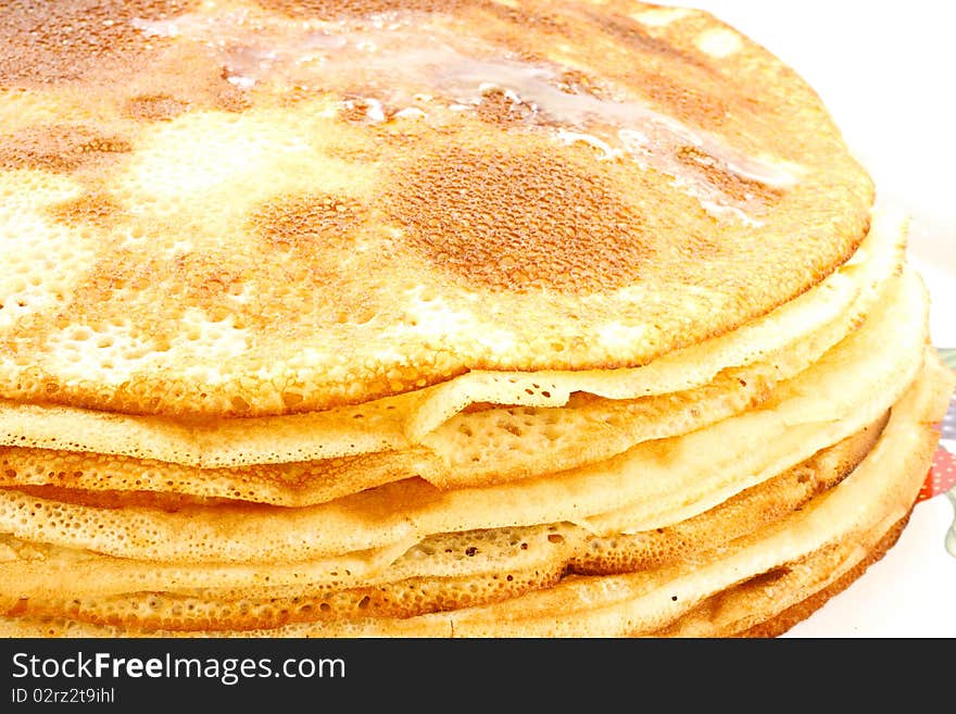 Many delicious crepes isolated on a white background. Many delicious crepes isolated on a white background