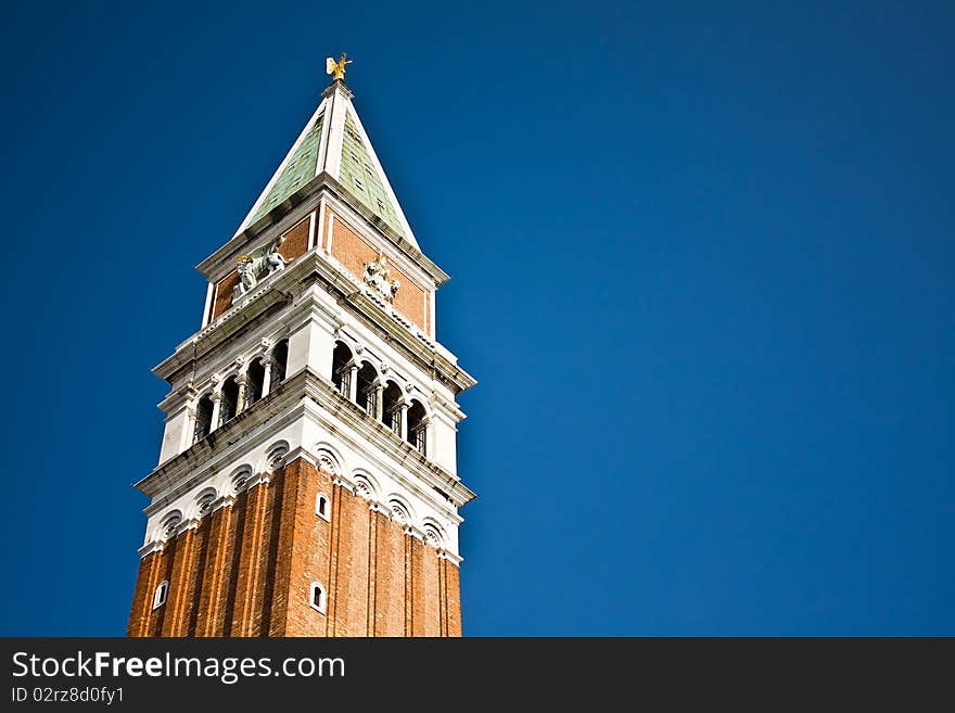 St Mark's Campanile - The bell tower of St Mark's Basilica in San Marco Square, Venice, Italy.