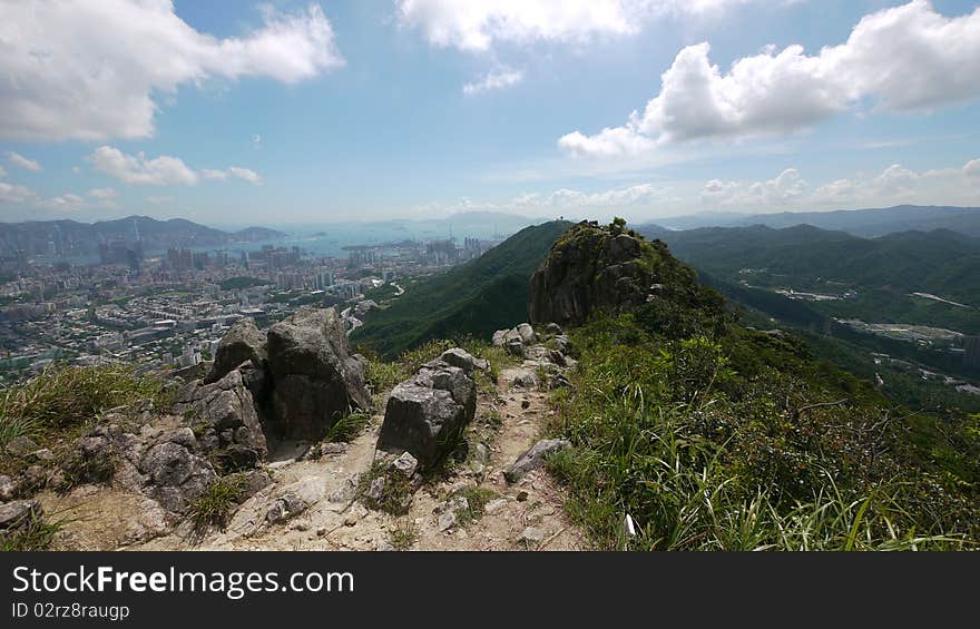 Over looking Hong Kong on top of Lion Rock