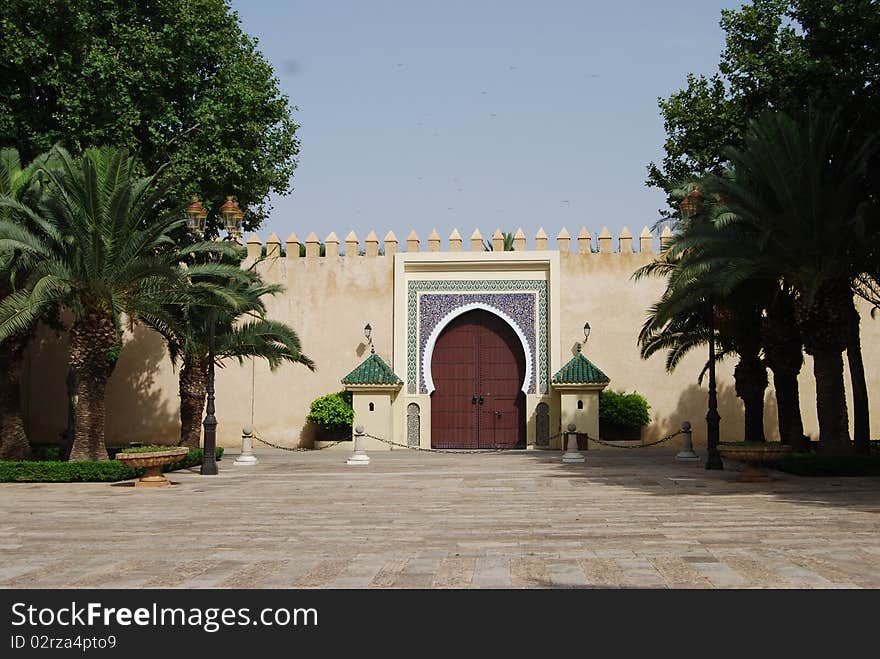 A wall which protects the Royal palace in fes. A wall which protects the Royal palace in fes