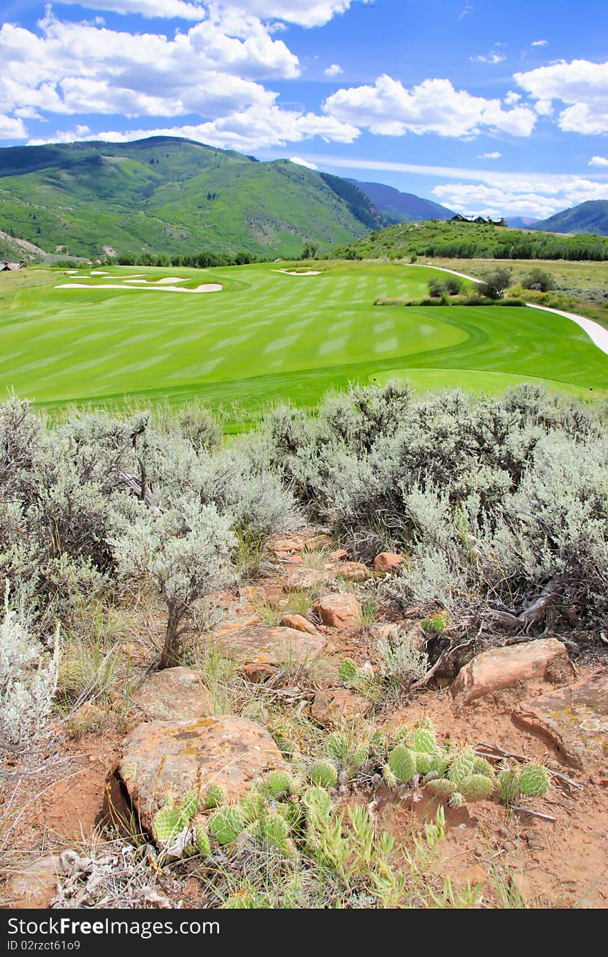 Green golf course in Colorado. Green golf course in Colorado