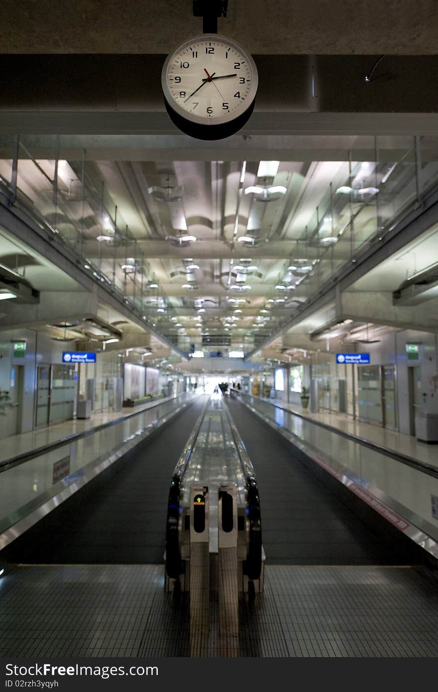 Clock in Bangkok international airport. Clock in Bangkok international airport