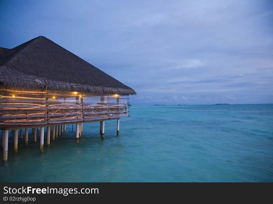 Maldives water bungalow