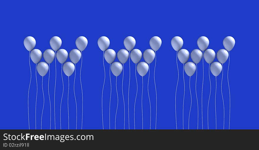 Isolated white balloons