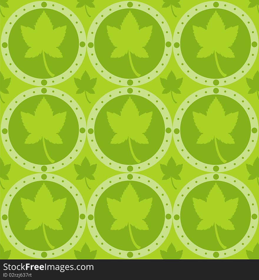 Cute autumn pattern with leaves