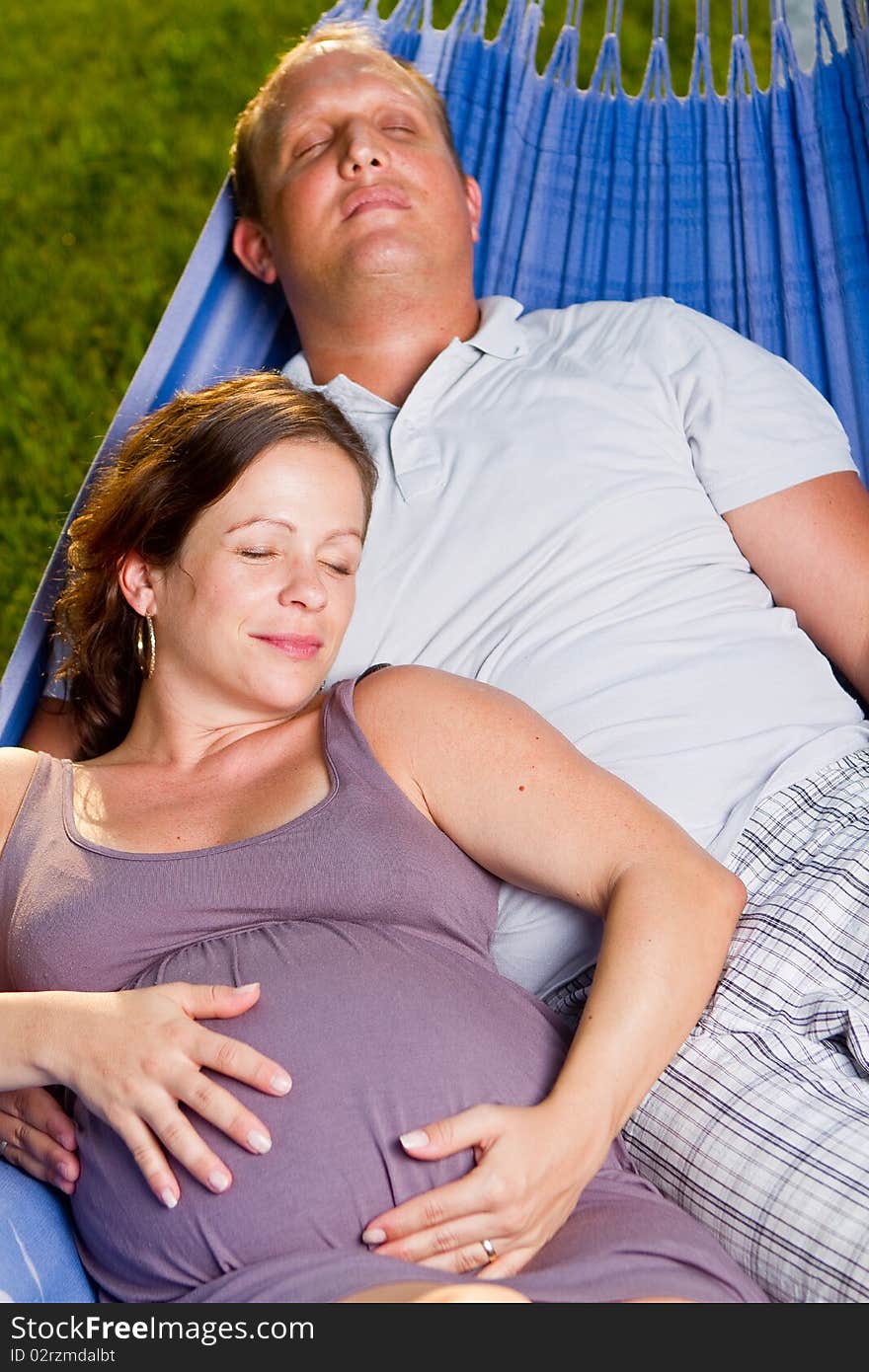 Young loving couple in the summer