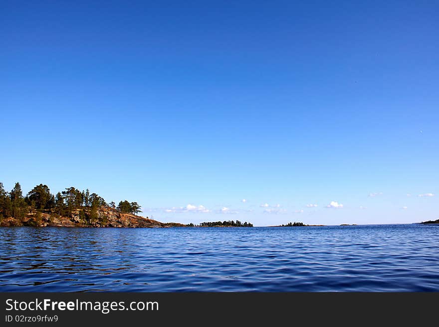 Blu waves in the lake