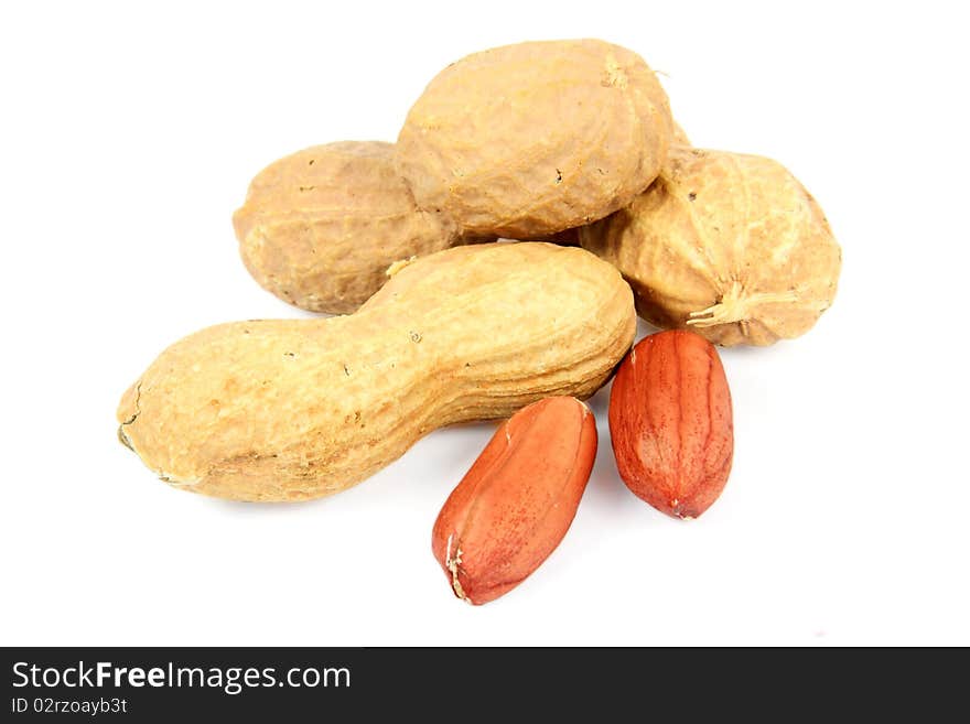 Peanuts isolated on white background