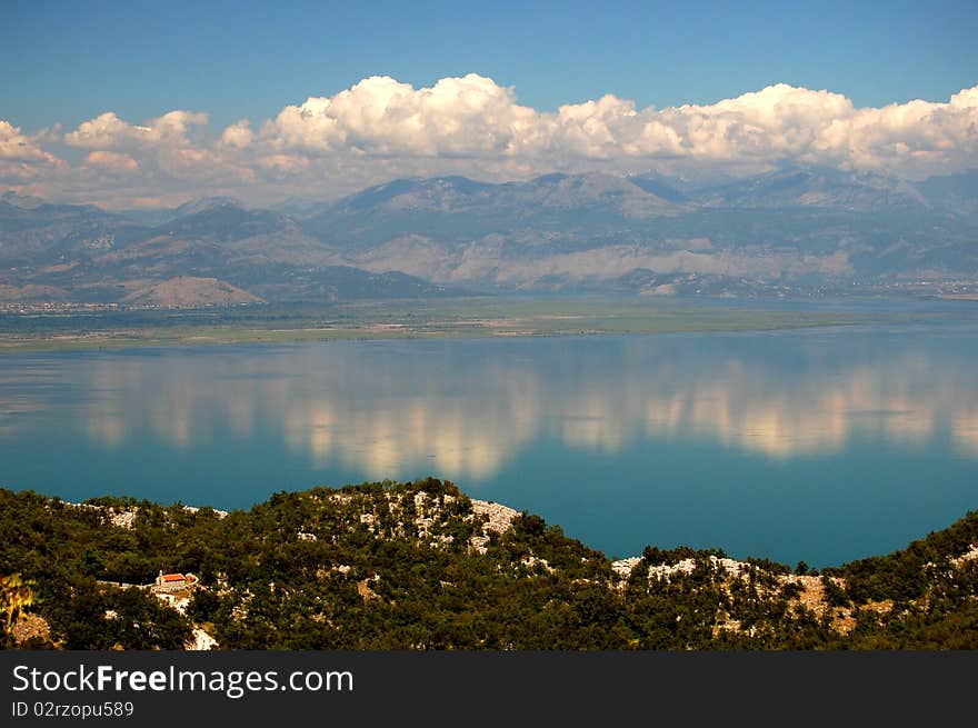 Gorgeous picturesque scene of Lake Skadar in Monte