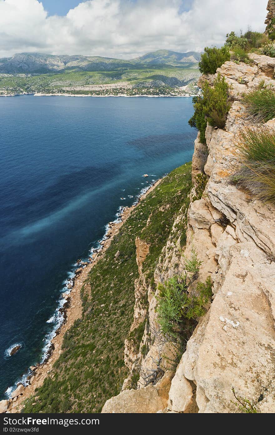 Cliffs and coast near Cassis, France