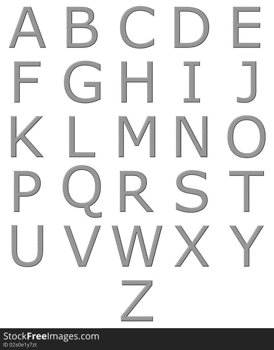 Alphabet In Diamond Plate