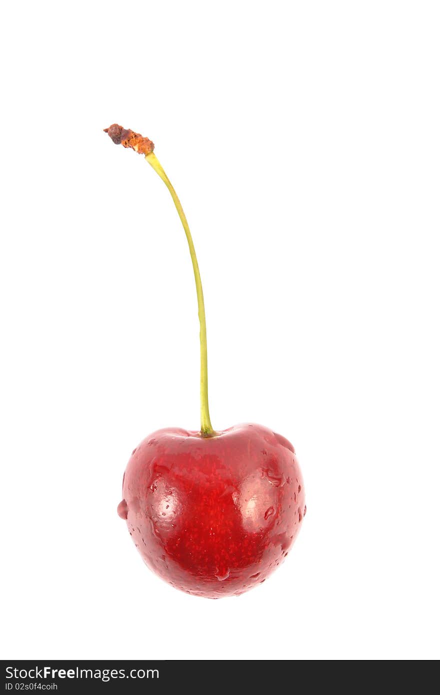 Ripe cherry on white background (isolated)