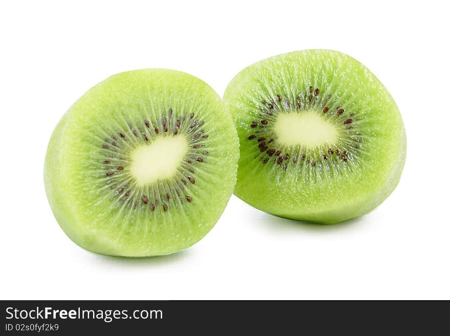 Ripe kiwi on white background (isolated, clipping path)