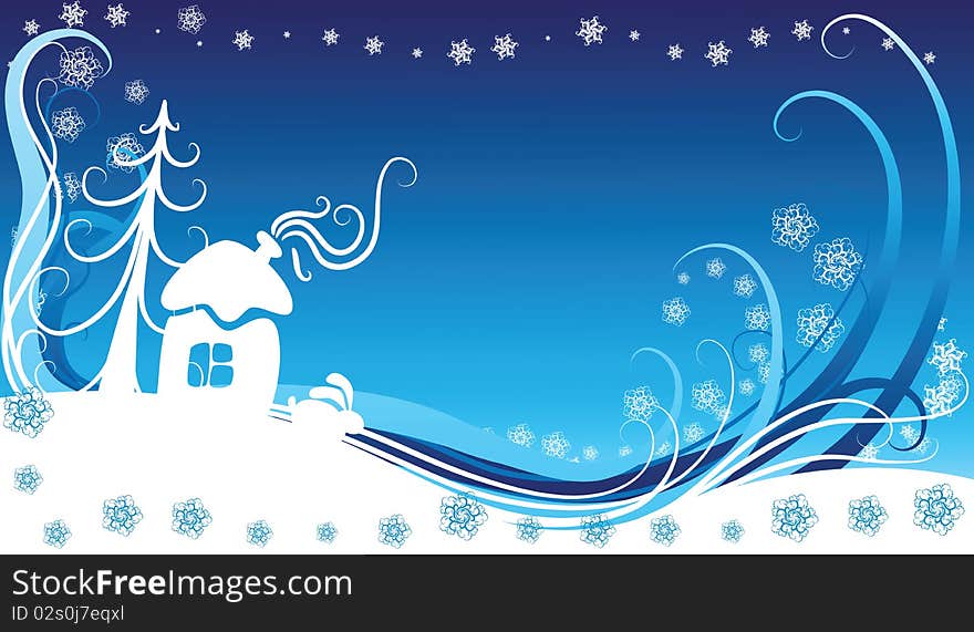 Blue christmas background, abstract illustration