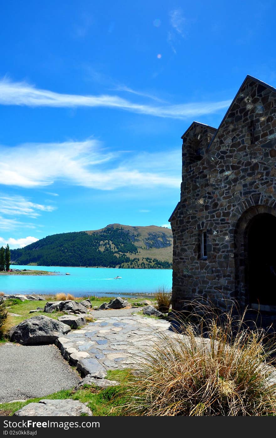 Lake Tekapo and The Church of Good Shepard.