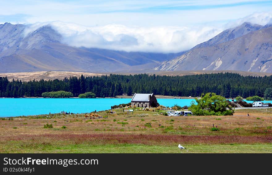 Lake Tekapo and The Church of Good Shepard.