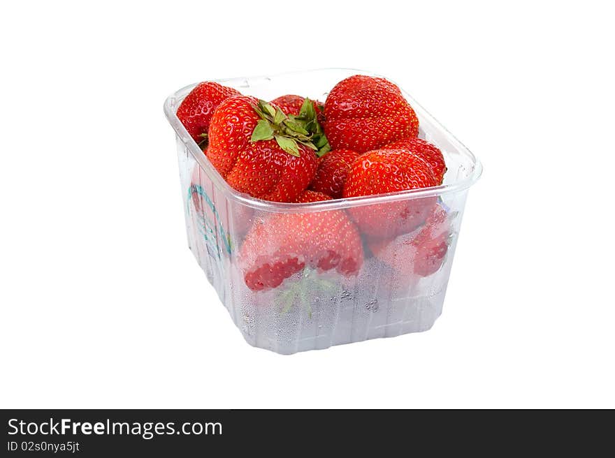 Ripe strawberry isolated on a white background