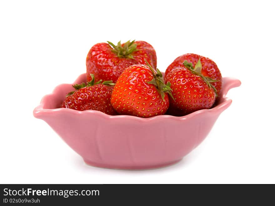 Ripe strawberry isolated on a white background