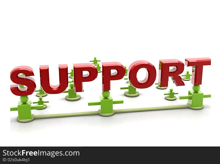 Digital illustration of support and business connection in isolated background