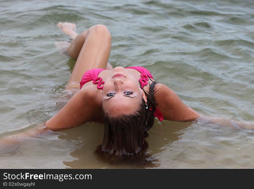 Attractive Woman In The Swimsuit