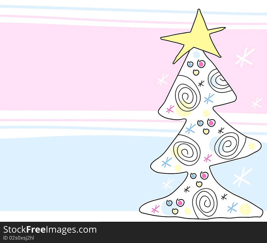 Background with artistic christmas tree