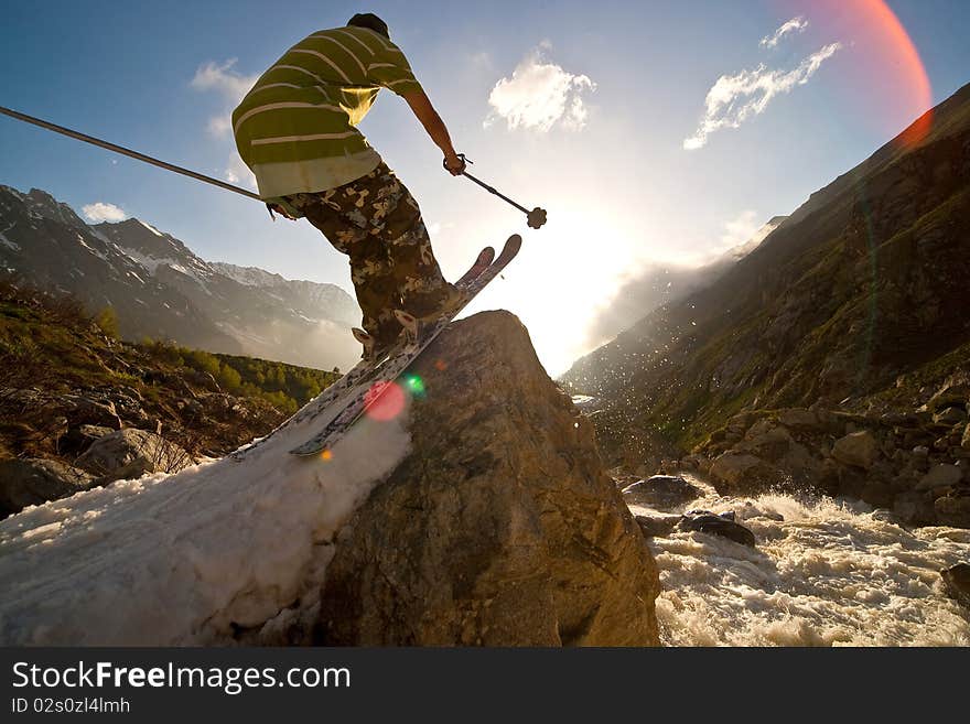 Freerider in Caucasus Mountains, Elbrus, summer 2010