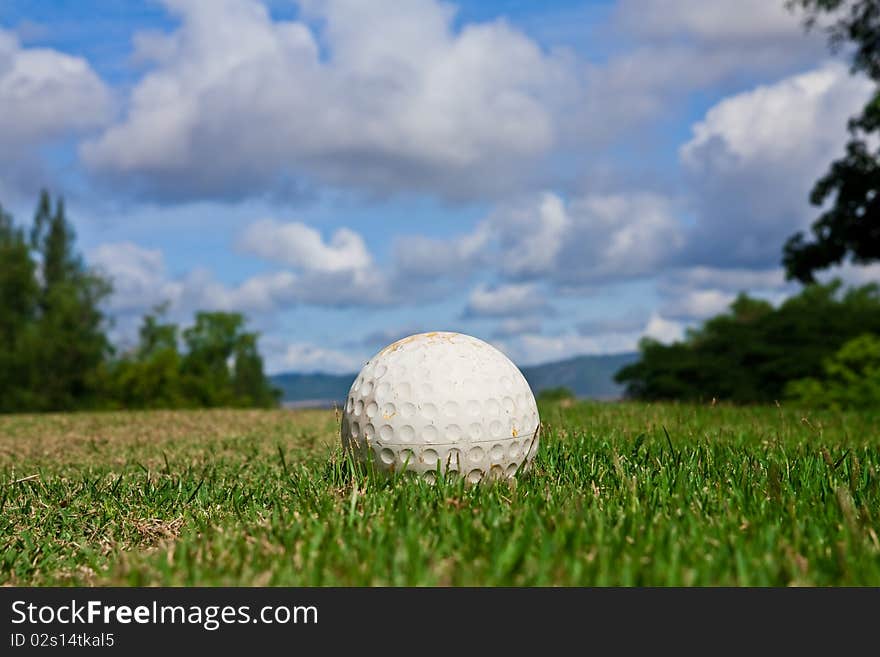 Blue sky and golf course. Blue sky and golf course