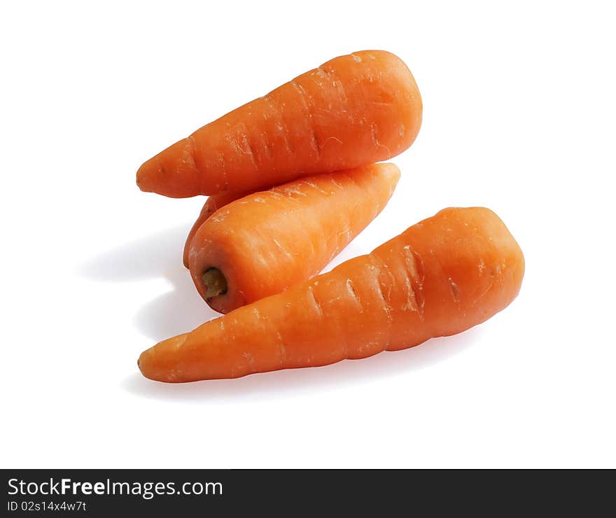 Carrots on a white background