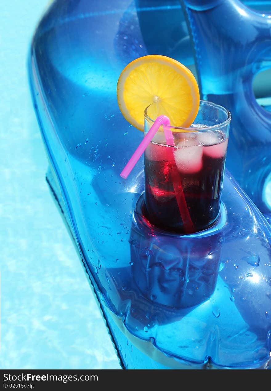 Summer drink at swimming pool