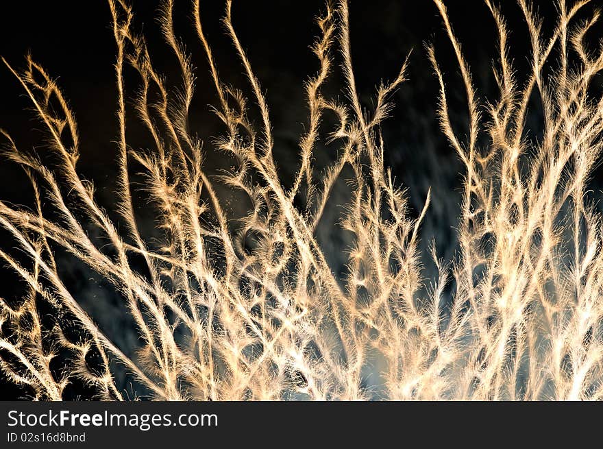 Special firework against a black sky