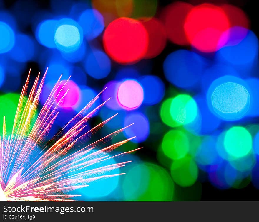 Christmas wish card with colorful light spots