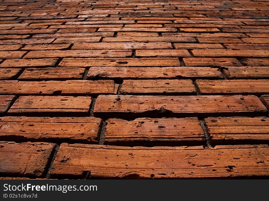 Perspective of brick wall lines