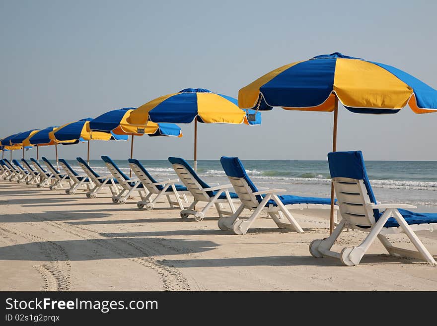 Beach chairs in the sand