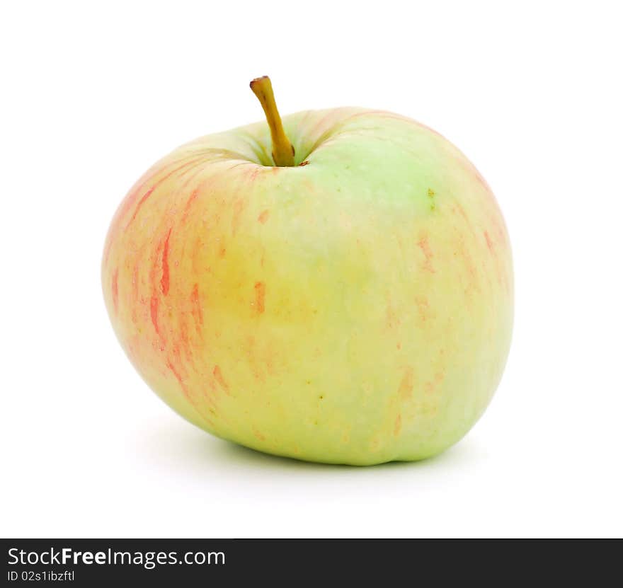 One apple on white background.