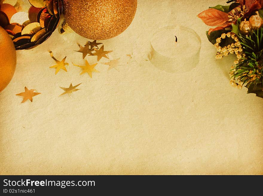 Christmas decoration. vintage background with space for text or image. paper textures.