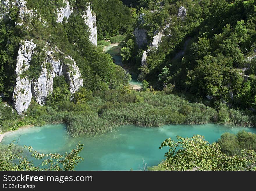 Lake in Plitvice, photo taken in Croatia National Park. Lake in Plitvice, photo taken in Croatia National Park