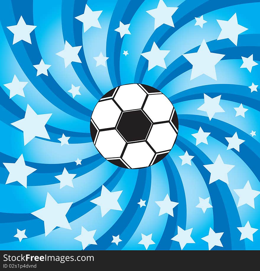 Soccer Ball On Stars Background