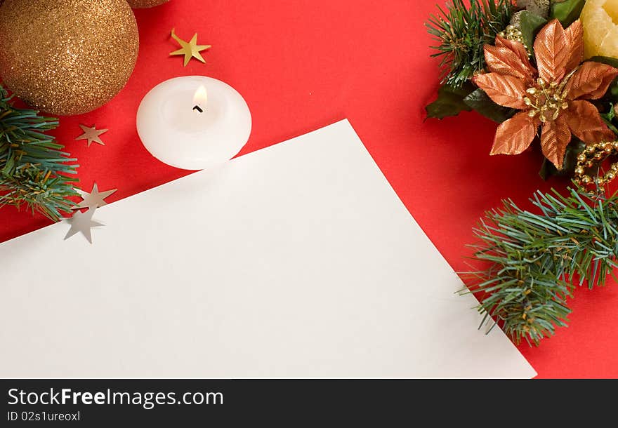 Christmas decorations. background with space for text or image.