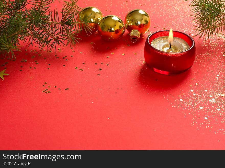 Christmas decorations. background with space for text or image.