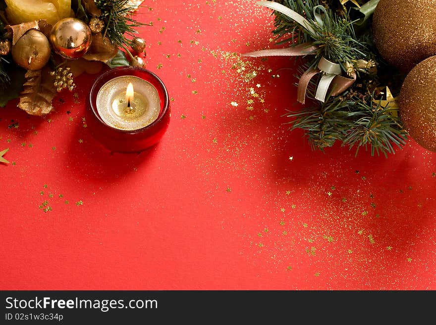 Christmas decorations. background with space for text or image.