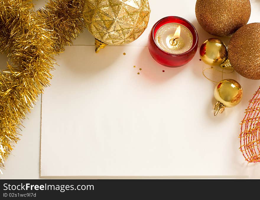 Christmas decorations. background with space for text or image.