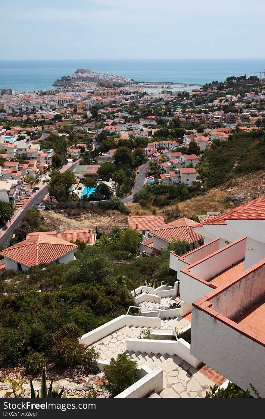 View of the castle of Peñiscola, Castellon, Spain