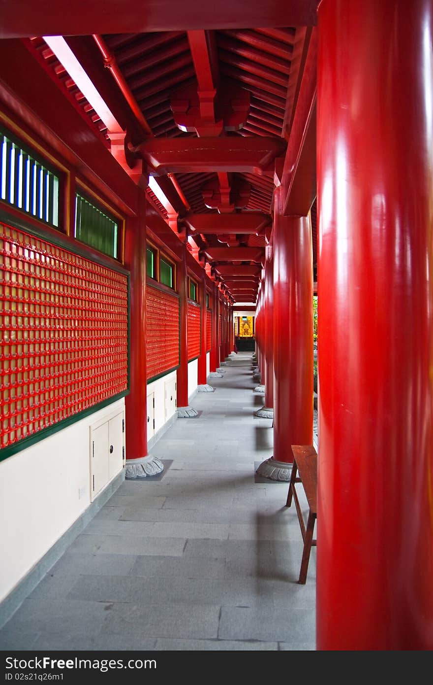 Way in temple at Singapore