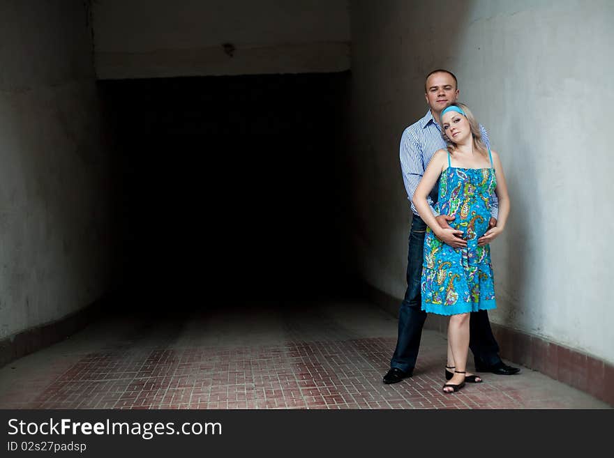 Young couple in the street