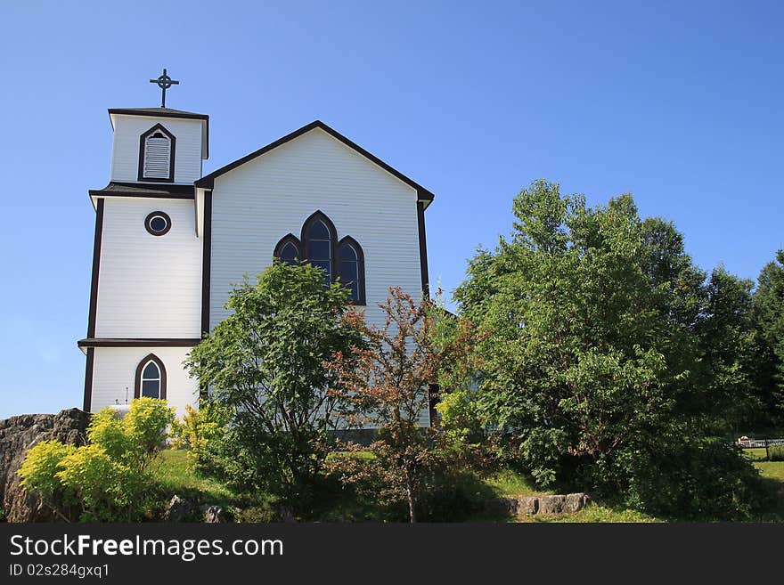 Wooden church in the town of Trinity. Wooden church in the town of Trinity