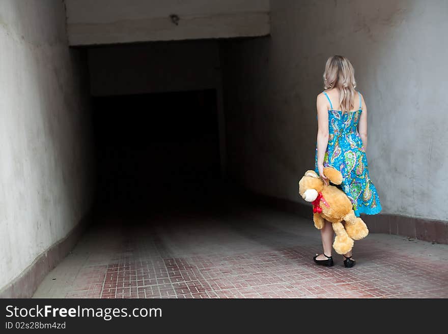 Woman with teddy-bear