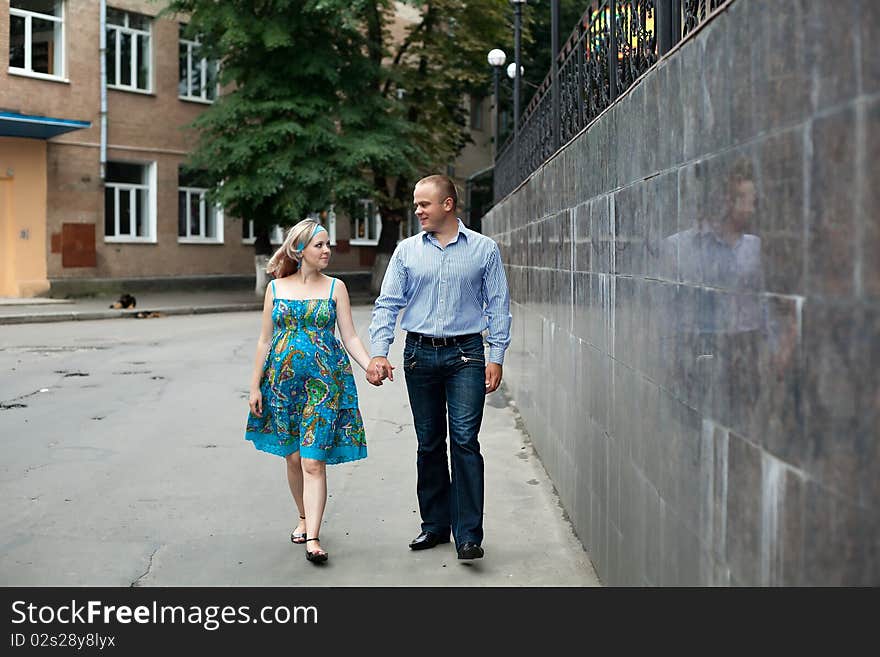 Young couple in the street