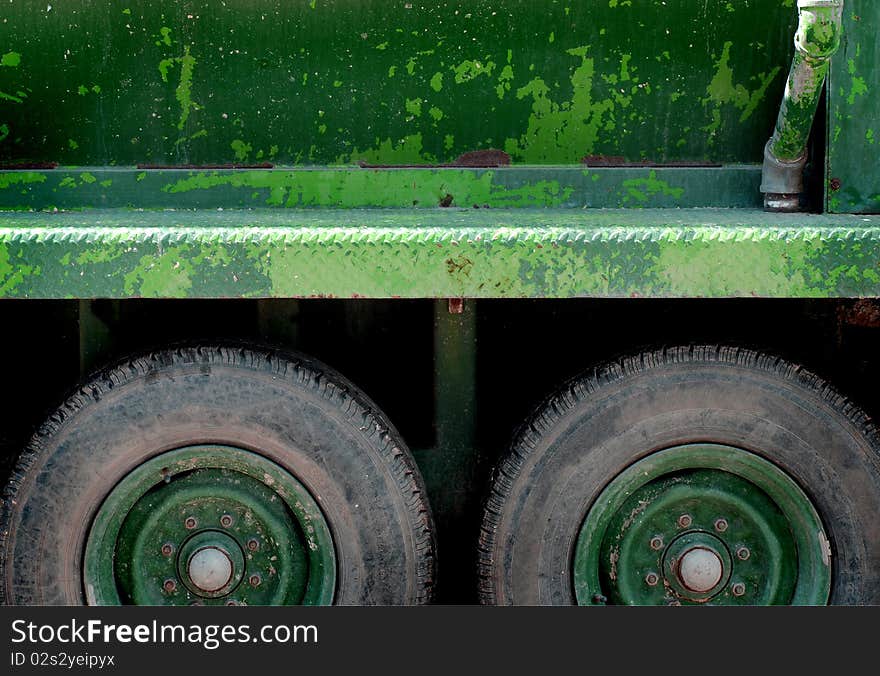 Detail shot of a large tire