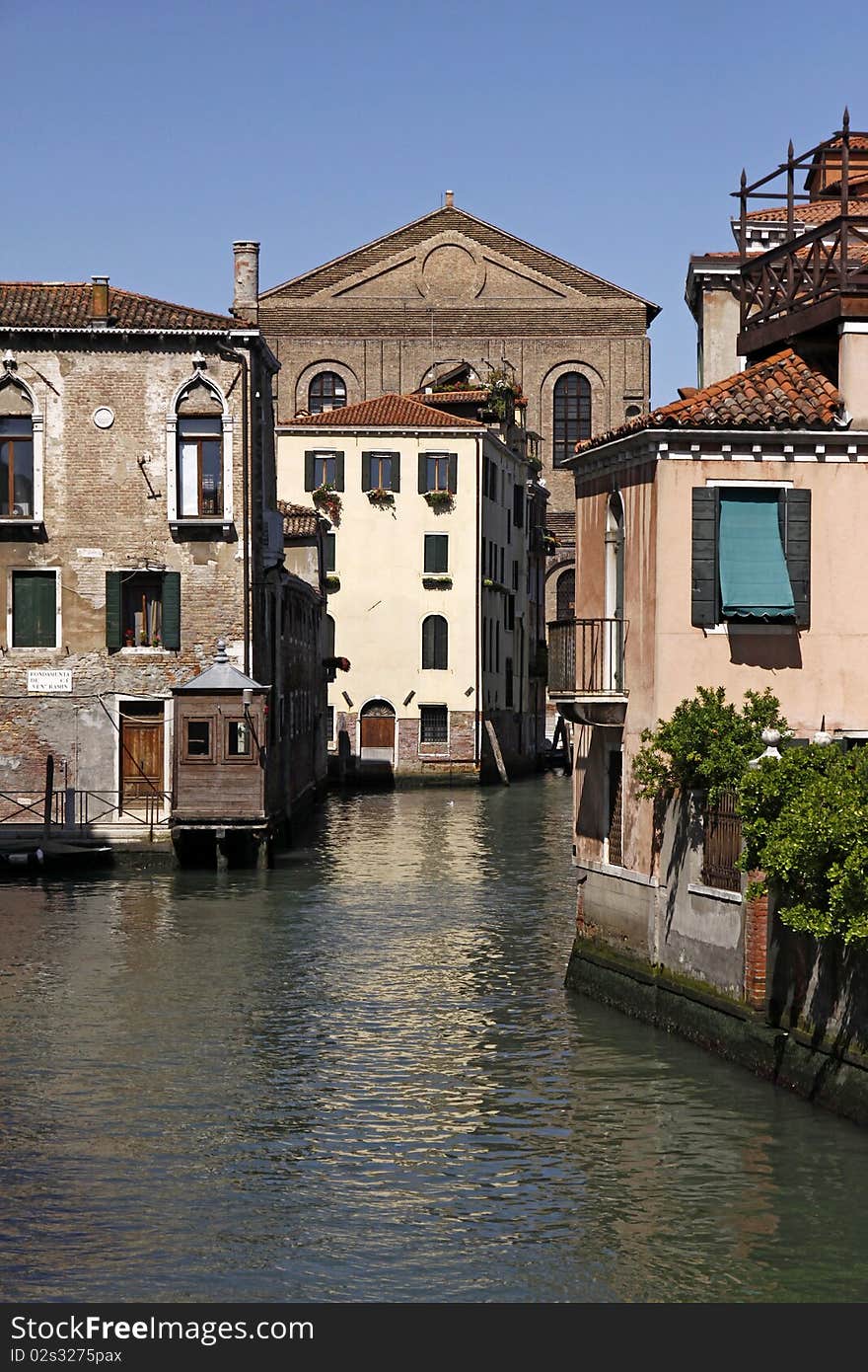 Venice, canal with beautiful old houses